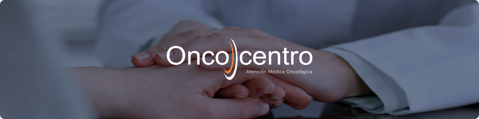 Manos entrelazadas entre paciente y profesional de salud junto al logo de Oncocentro Caratula tipos de cancer en chile