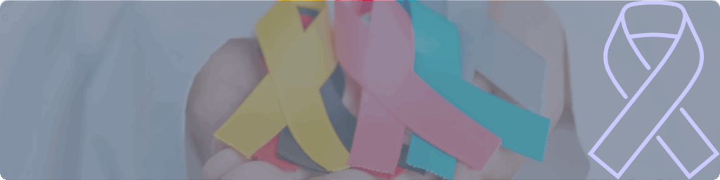 Listón perla sobre fondo informativo para concientización del cancer gastrico