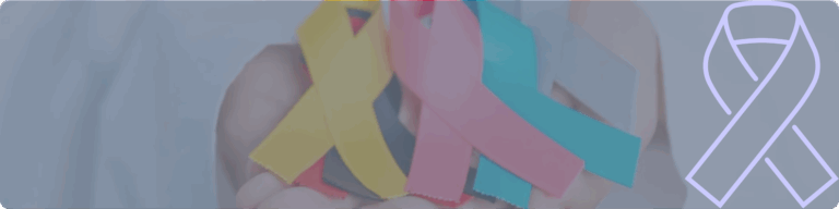 Listón perla sobre fondo informativo para concientización del cancer gastrico